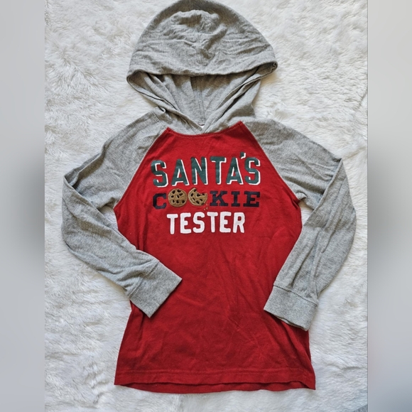 Gymboree Santa’s Cookie Tester Kids Hoodie – Red & Gray, Size 5T - Picture 1 of 3